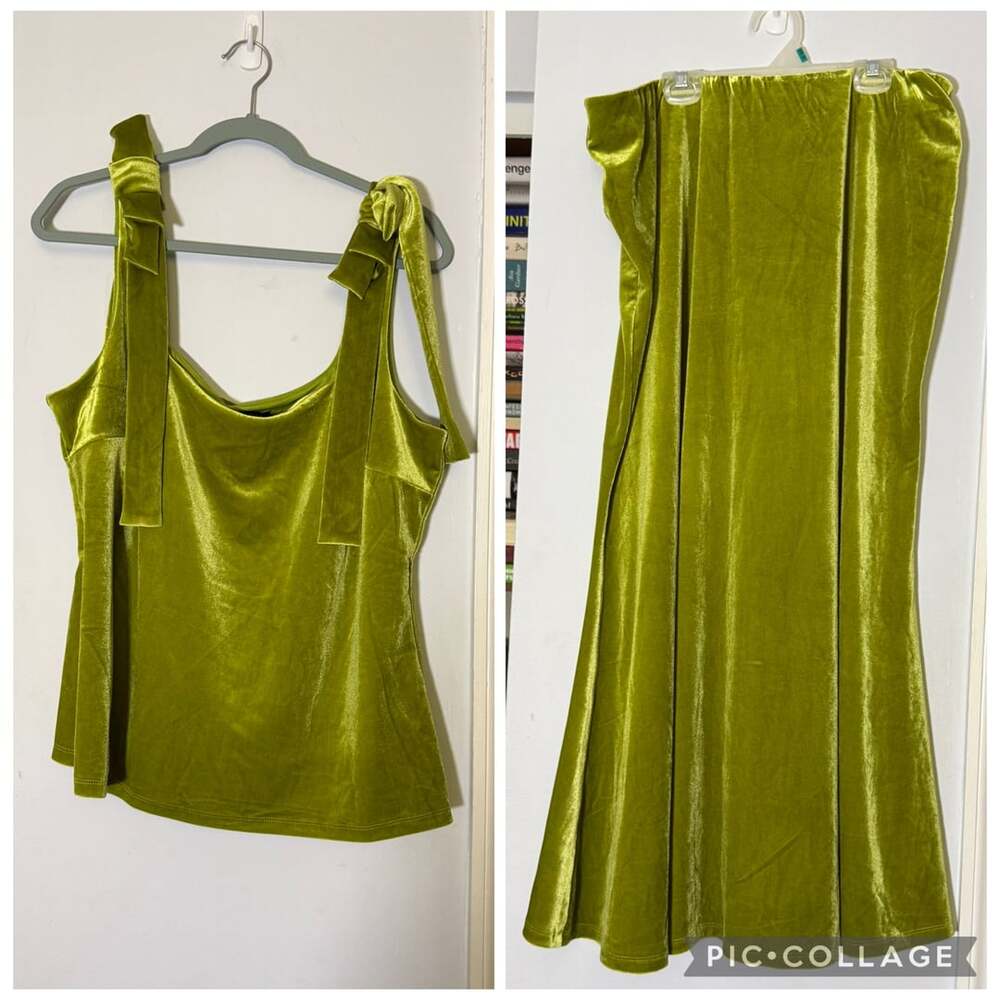 Eloquii Perfect Pear Velvet Tank Top/Skirt Set Size 14/16